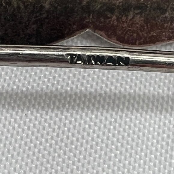 Floral Enamel Belt Buckle Blue Stones Silver Vintage Metal - Picture 6 of 8